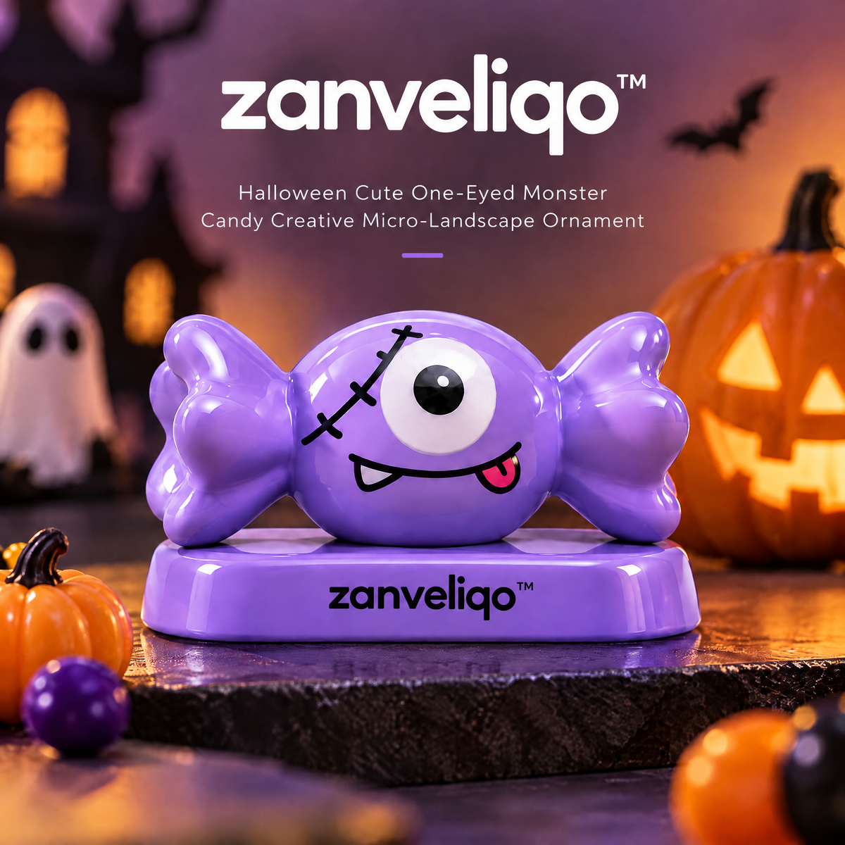 zanveliqo™ Halloween Cute One-Eyed Monster Candy Creative Micro-Landscape Ornament