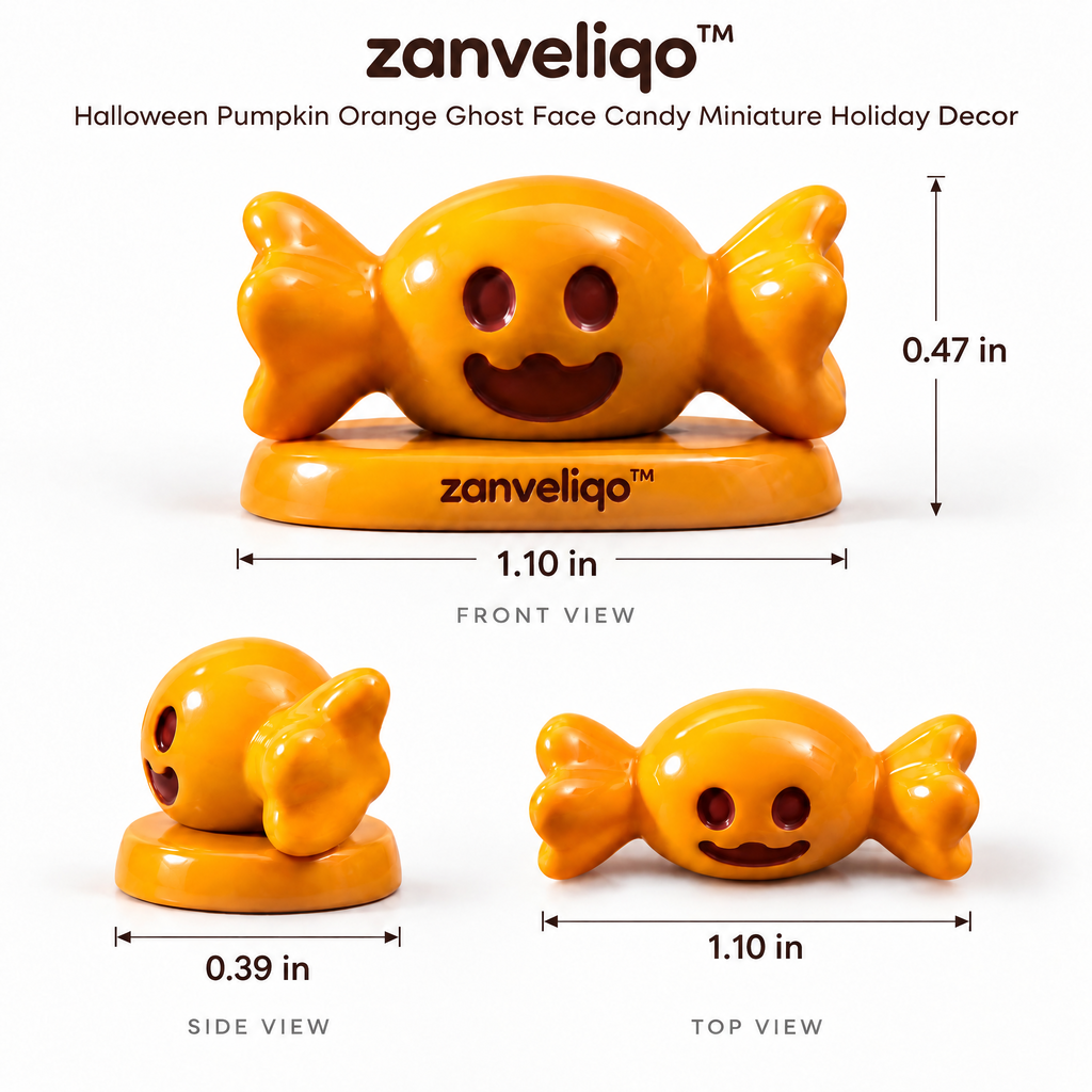 zanveliqo™ Halloween Pumpkin Orange Ghost Face Candy Miniature Holiday Decor