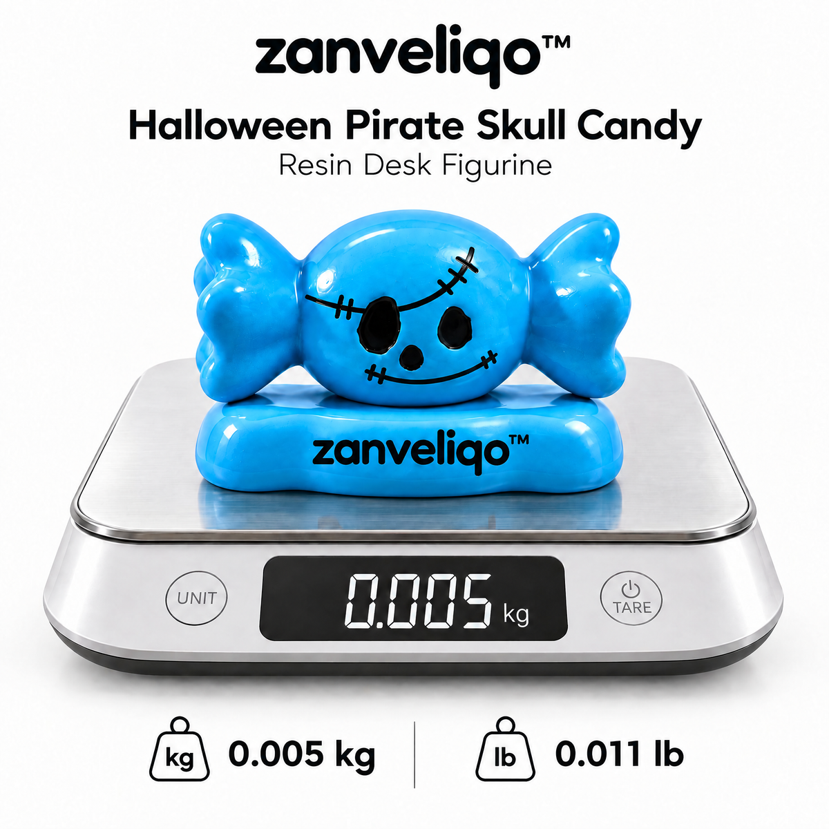 zanveliqo™ Halloween Pirate Skull Candy Resin Desk Figurine
