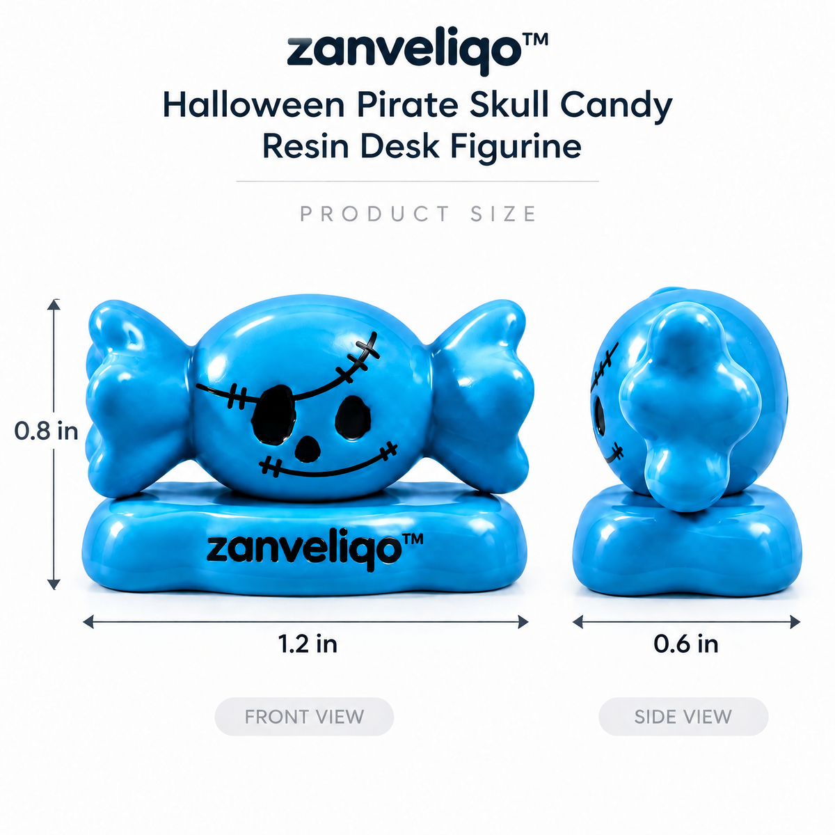 zanveliqo™ Halloween Pirate Skull Candy Resin Desk Figurine