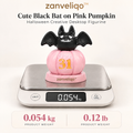 zanveliqo™ Cute Black Bat on Pink Pumpkin Halloween Creative Desktop Figurine