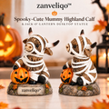 zanveliqo™ Spooky Grim Reaper Highland Cow Jack-o'-Lantern Desktop Statue